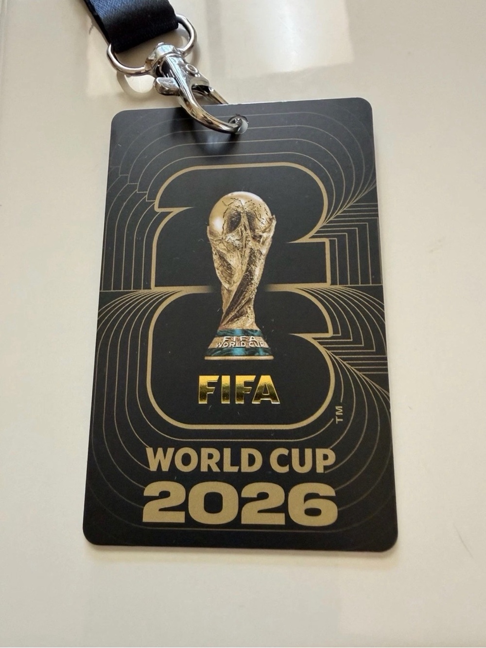 FIFA World Cup 2026 Black & Gold Lanyard Badge Holder - Picture 3 of 3